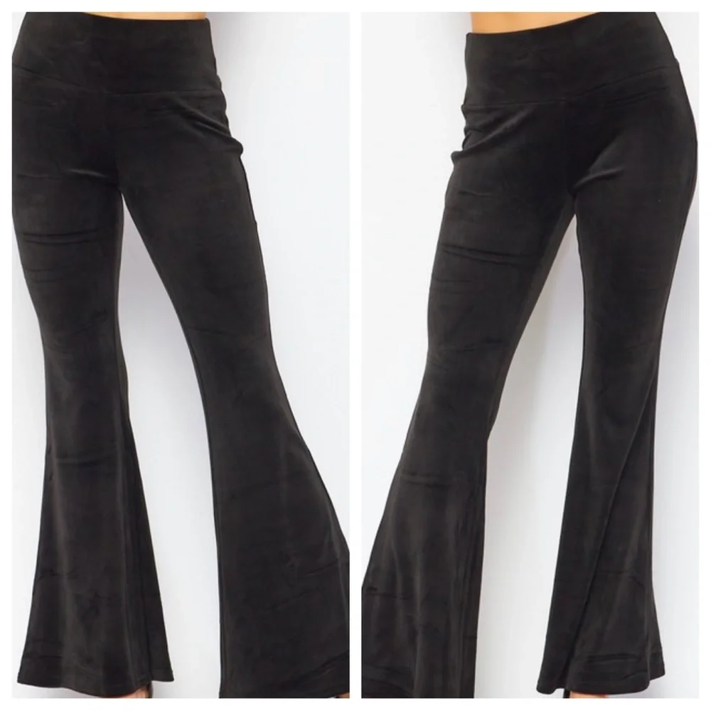 Modern Velour Must Have Black Bell Bottoms pants - Picture 5 of 5